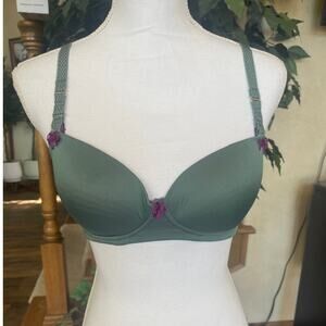 CAKE Lingerie Nursing Bra in Olive Green w/Purple Accents (32B)